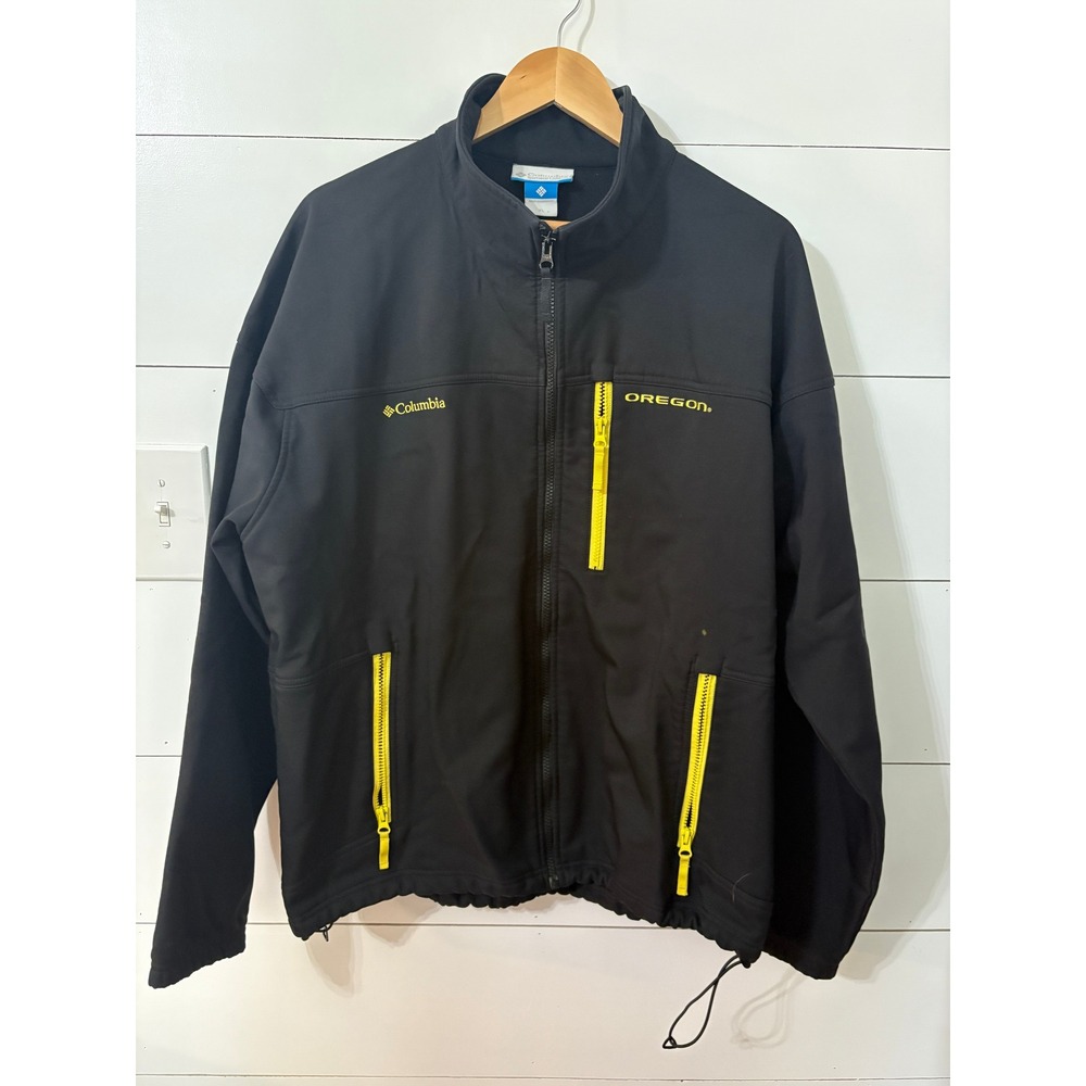 Columbia Oregon Ducks‎ Jacket XL Black Full Zip Softshell Menswear